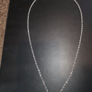 Classic Silver Twisted Chain Necklace 22 “